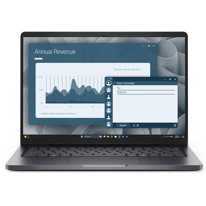 Laptop Dell Pro 14 Pro 14 PC14255, 14 inch 1920 x 1200, AMD 220 6 C / 12 T, 3.2 GHz - 4.9 GHz, 3 MB 16 MB cache, 8 GB DDR5, 256 GB SSD, AMD Radeon Graphics, Windows 11 Pro