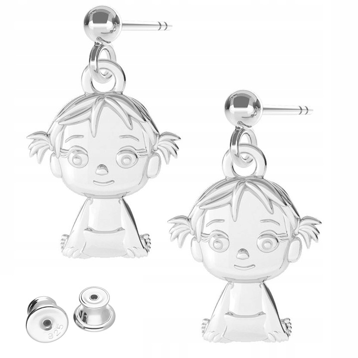 Cercei Dama, Larezo, Blaski Cu Fetite, Argint 925, Inchidere Cu Stift, Inaltimea Pandantivului 16 Cm, Pentru Femei, Set Cu Cutie Pentru Bijuterii In Ambalaj De Cadou, Sarbatorit