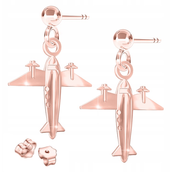 Cercei dama, Larezo, argint 925, roz, set cu cutie pentru bijuterii