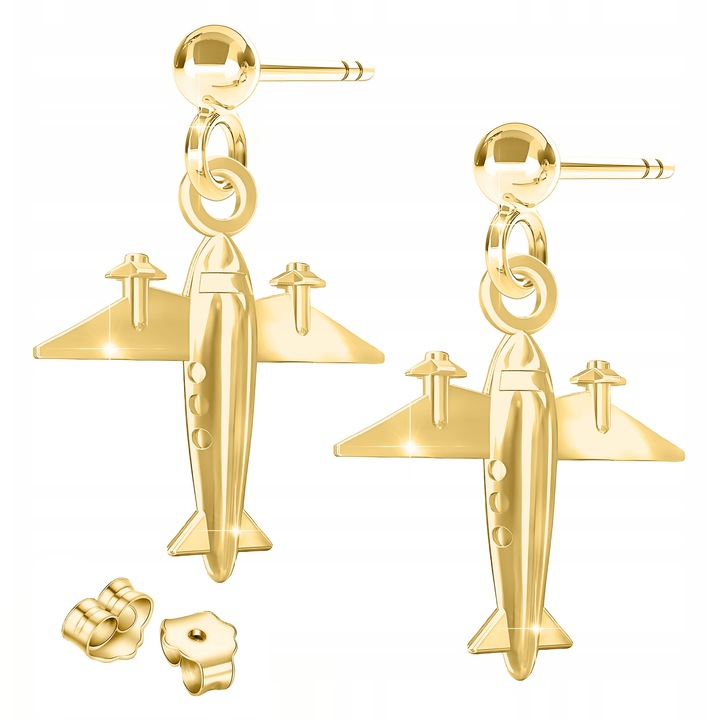 Cercei Dama, Larezo, Argint 925 Placat Cu Aur 585, Inaltime Pandantiv 13cm, Auriu, Set Cu Cutie