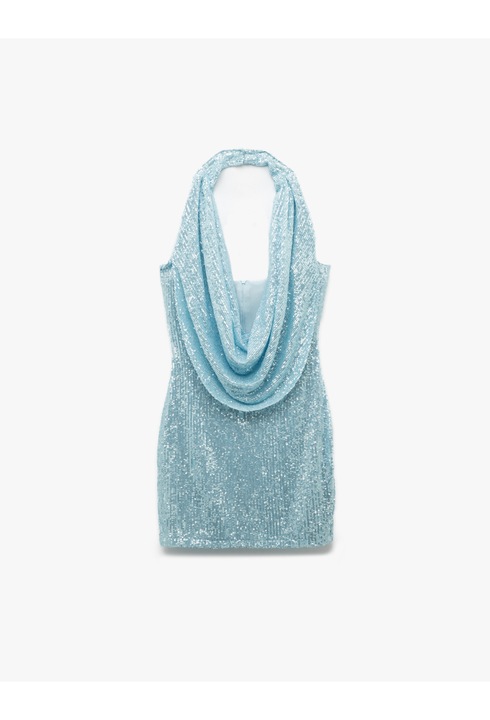 KOTON, Rochie mini cu paiete, Albastru, L