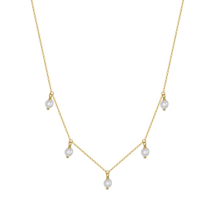 Colier argint 925 placat cu aur 14K cu perle naturale, BeSpecial, CRR45