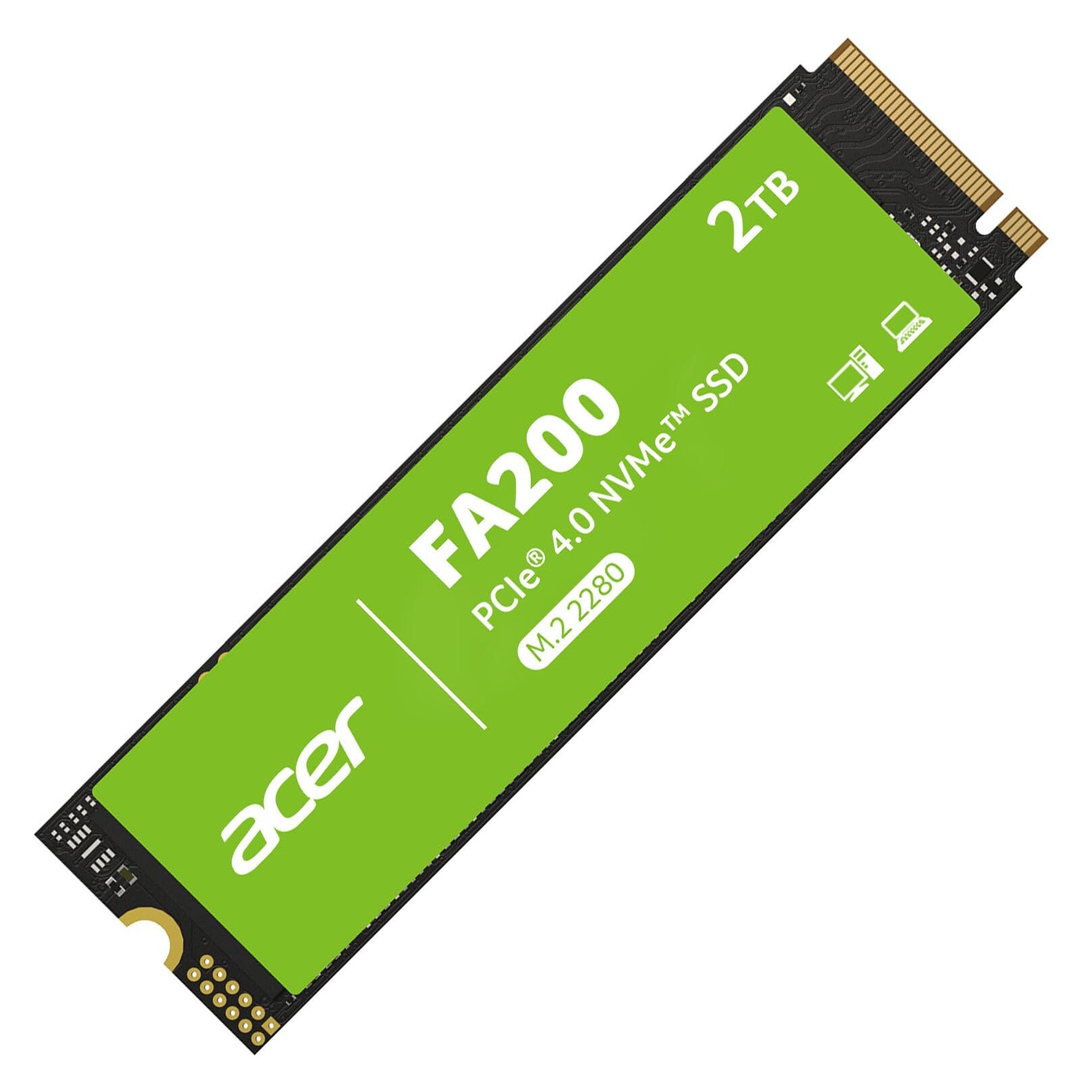 SSD Acer FA200, 2TB, M.2 2280, PCIe 4.0, viteza de citire 7200MB/s