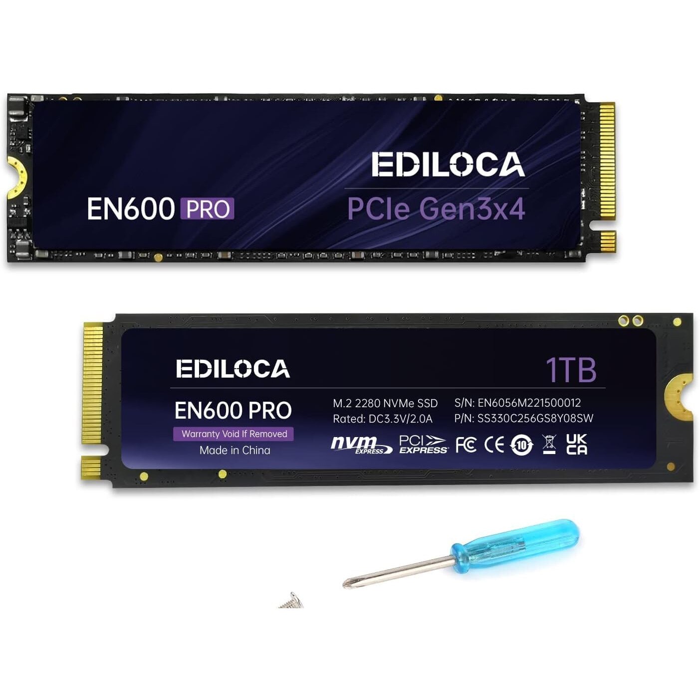 SSD Intern 256GB, Ediloca, PCIe Gen3, NVMe M.2 2280, citire 2800MB/s, scriere 2000MB/s