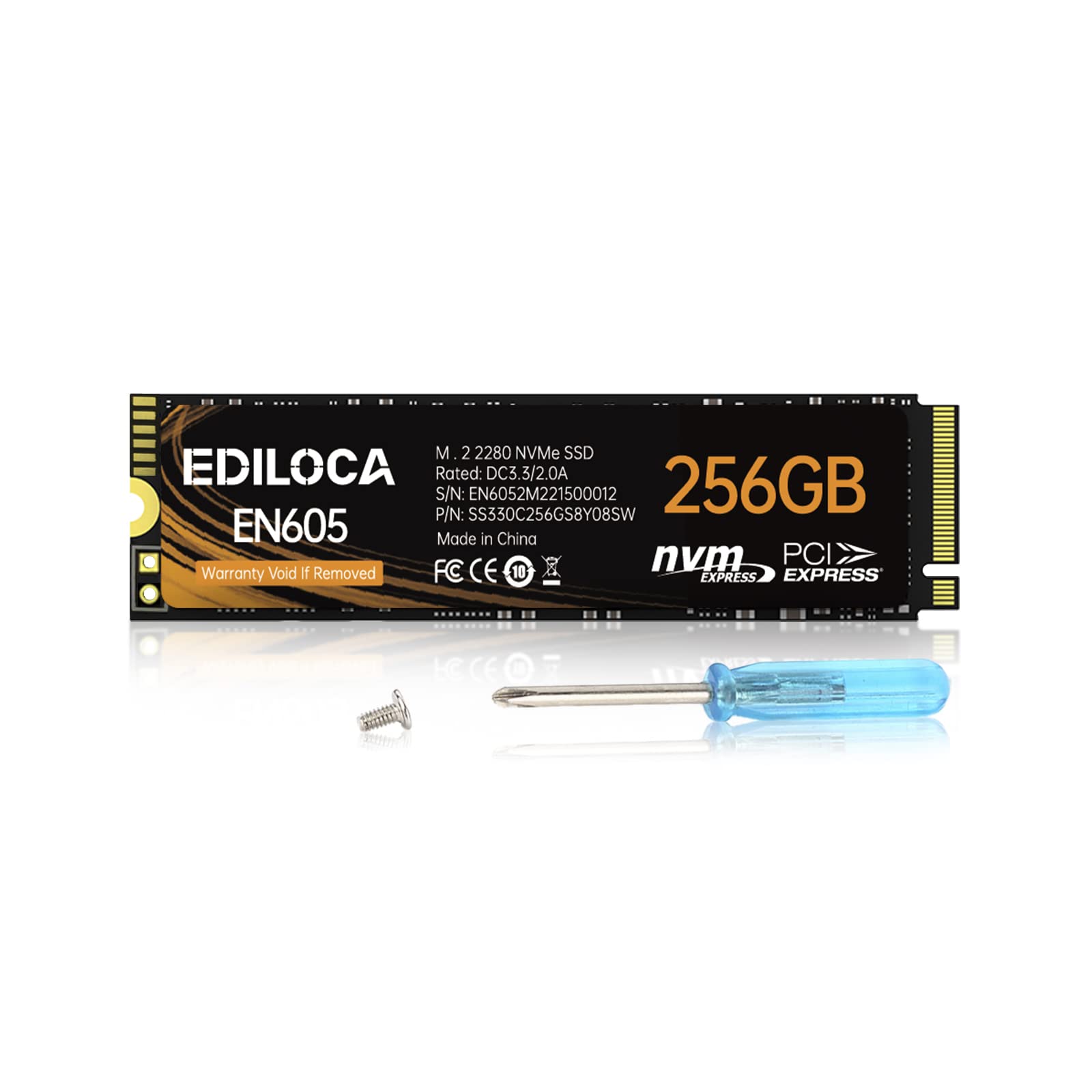 SSD Ediloca 256GB M.2 NVMe PCIe Gen3, 2150MB/s, 1300MB/s, 2280