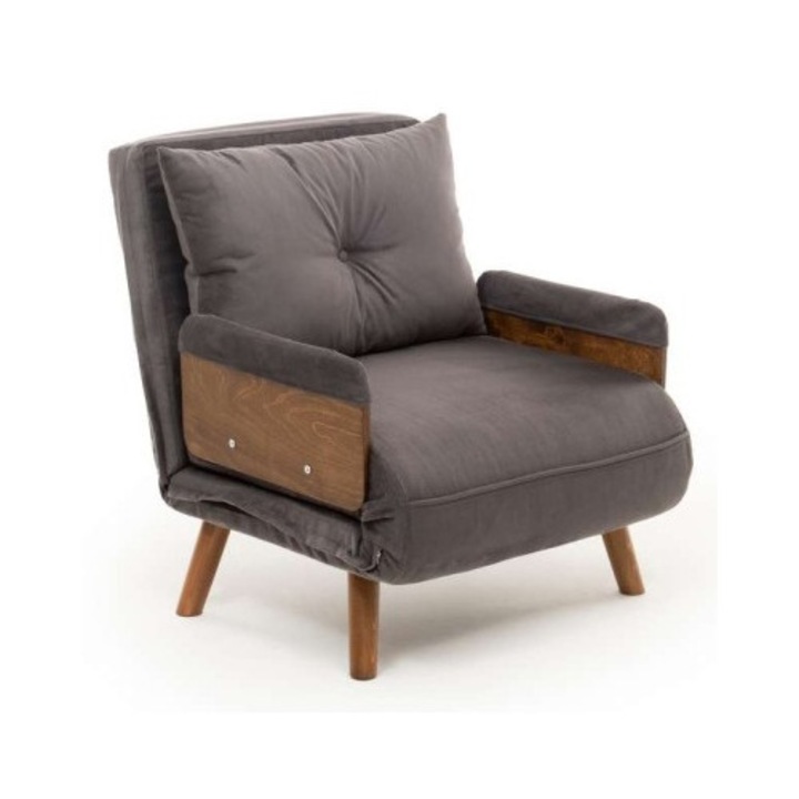 Cosmo Single szürke kihúzható szövetfotel The Home Collection