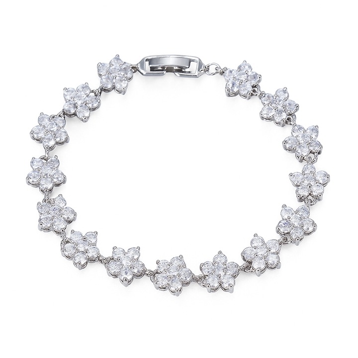 Bratara mireasa Zirconia Flowers