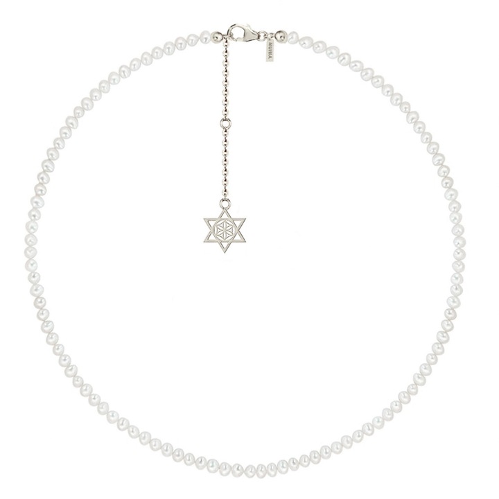 Colier Argint cu perle naturale de cultura mici Stea Argintiu