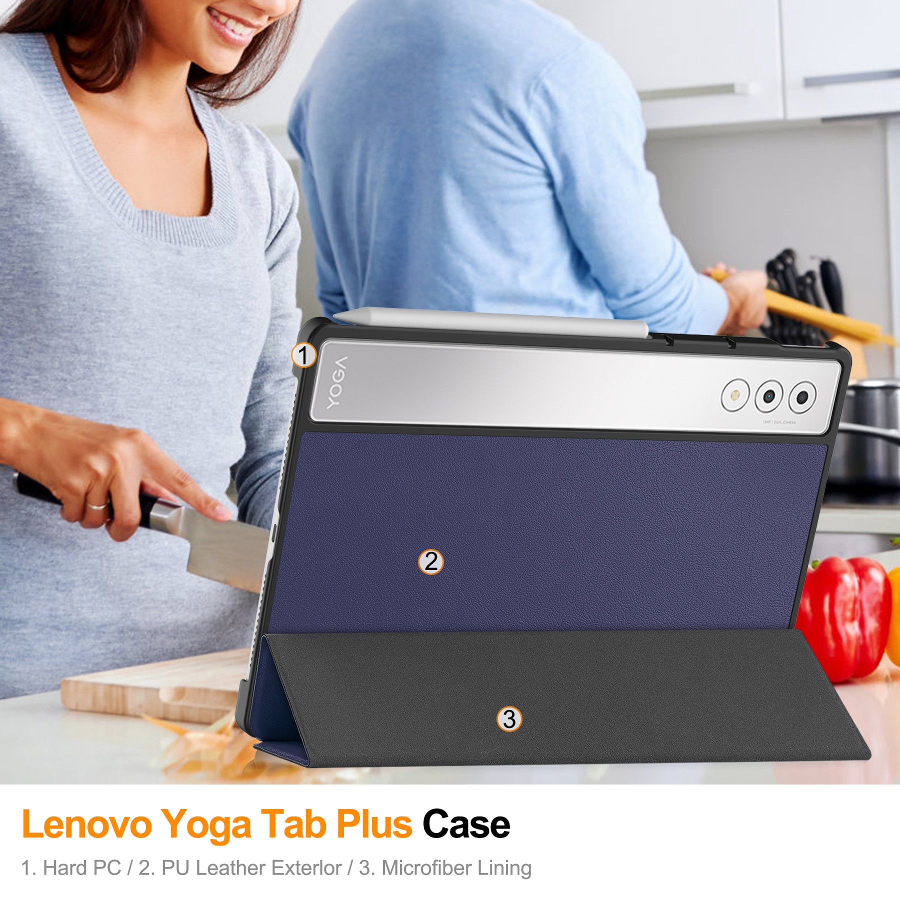 Husa pentru Lenovo Yoga Tab Plus 12.7 inch, gen2, Albastru