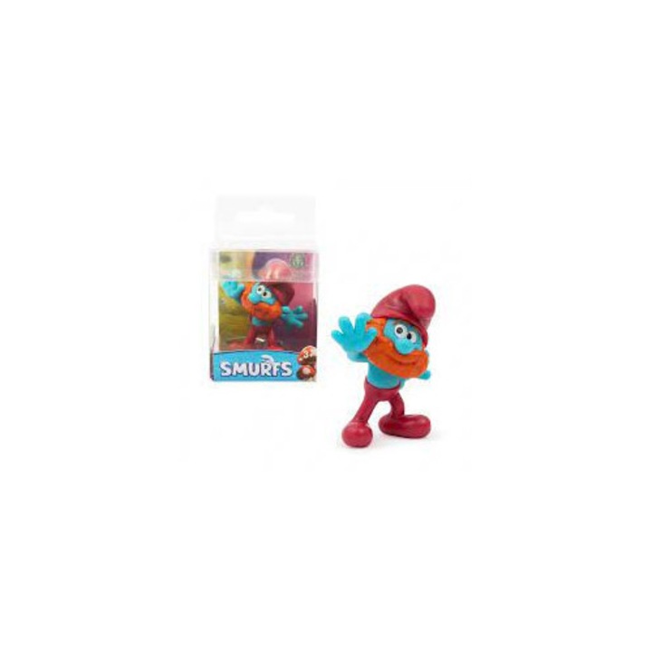 Figurină Strumfii Papa Smurf, Giochi Preziosi, cu barbă roșie, 6cm