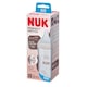 Biberon Perfect Match NUK, din sticlă, cu tetina M din silicon moale, 230 ml, de la 3 luni, fără BPA, Anti-Colici, cu Controlul Temperaturii, model Curcubeu