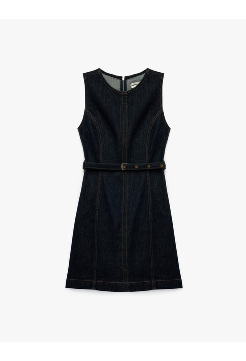 KOTON, Rochie mini din denim cu o curea asortata, Albastru indigo, XS