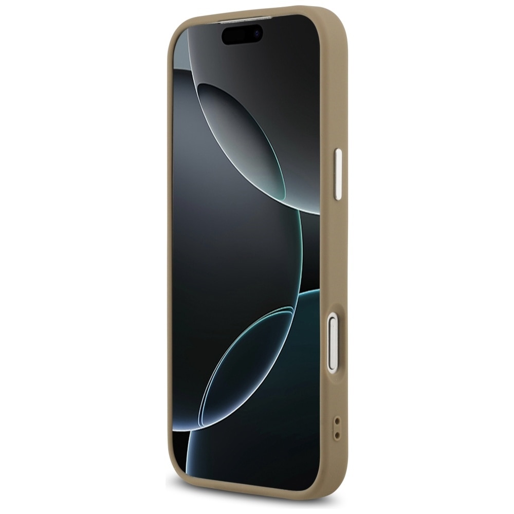 Husa pentru iPhone 17 Pro - Guess Grained Triangle Logo MagSafe - Maro