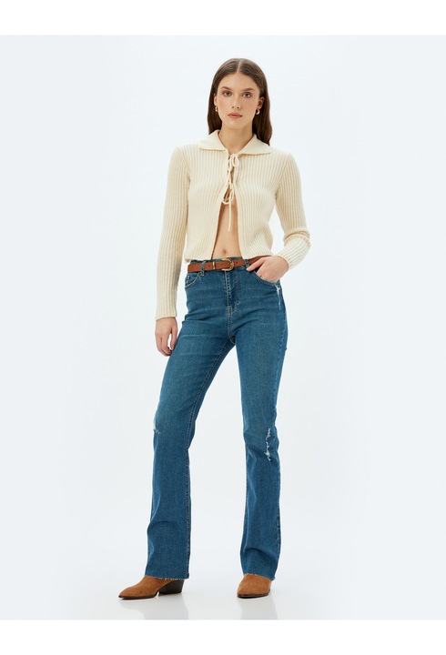 KOTON, Blugi regular fit cu talie medie, Albastru indigo, 25