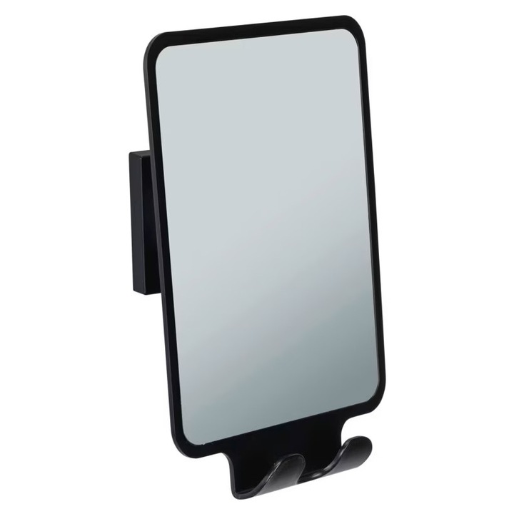 Oglinda cosmetica dreptunghiulara neagra din plastic 8x14 cm Quadro Wenko