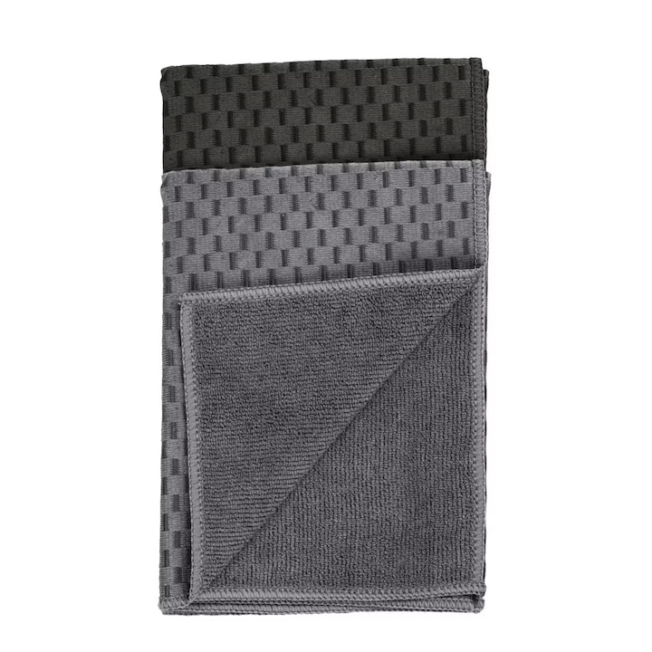 Set 2 lavete bucatarie negre din fibre sintetice 40x60 cm Miko Wenko