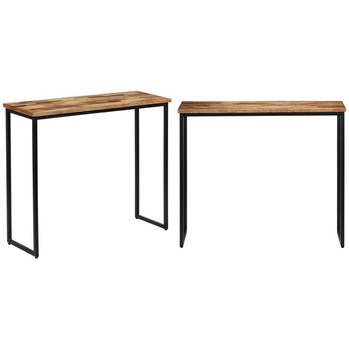 Masa consola, lemn masiv de tec reciclat, 90 x 30 x 76 cm