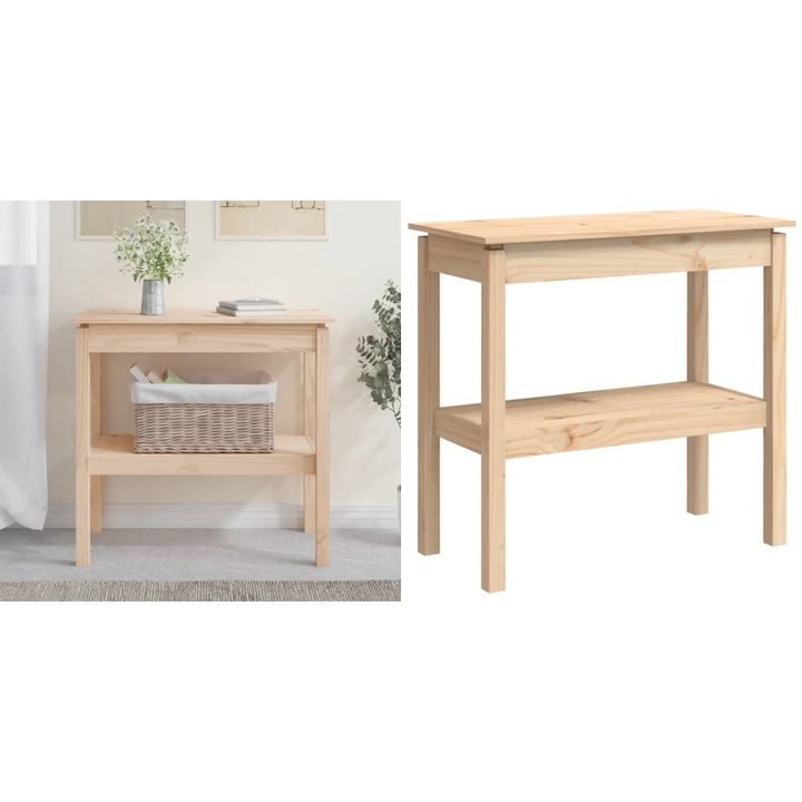 Masa consola, 80x40x75 cm, lemn masiv de pin