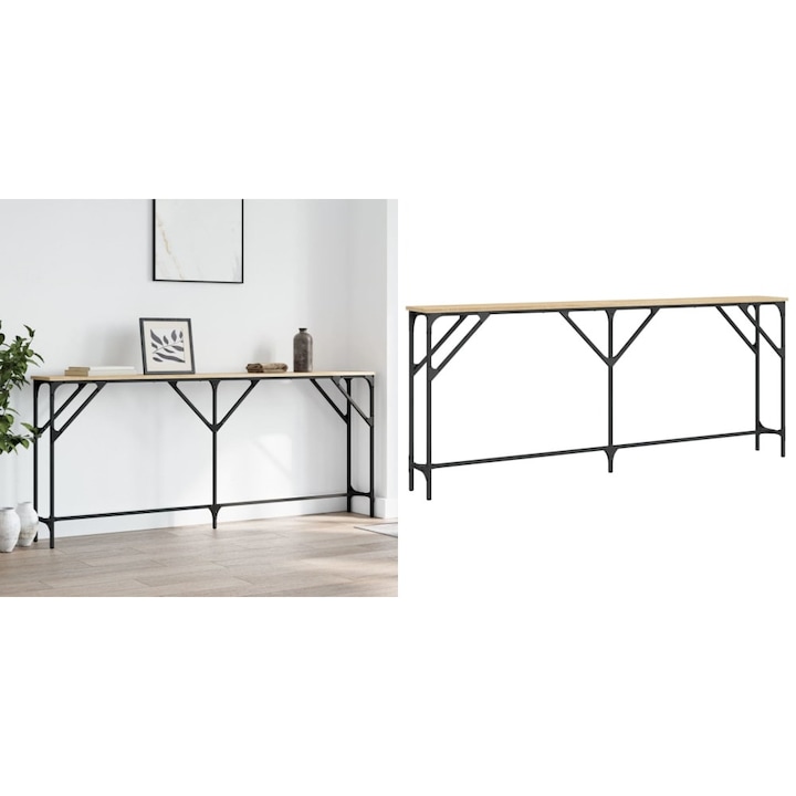 Masa consola, stejar sonoma, 180x23x75 cm, lemn prelucrat