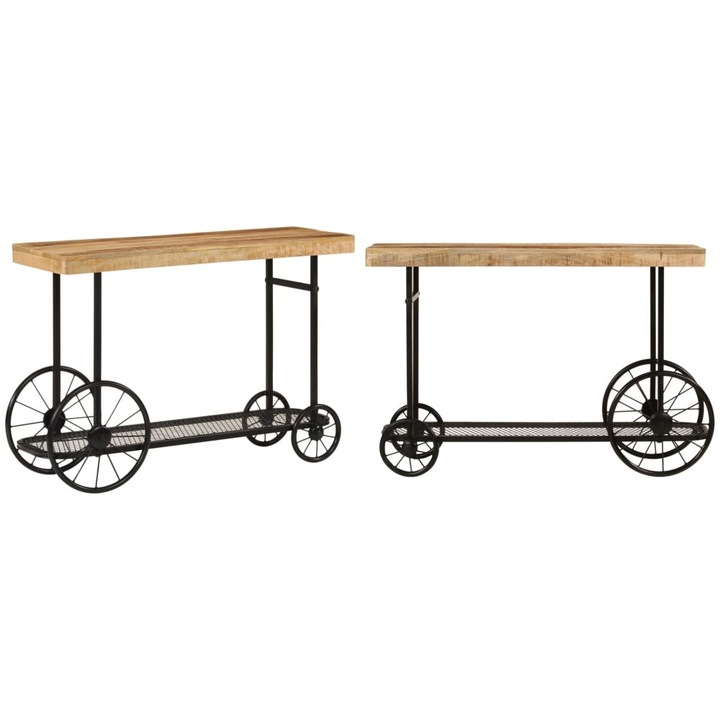 Consola 112x36x76 cm din lemn masiv de mango si fier