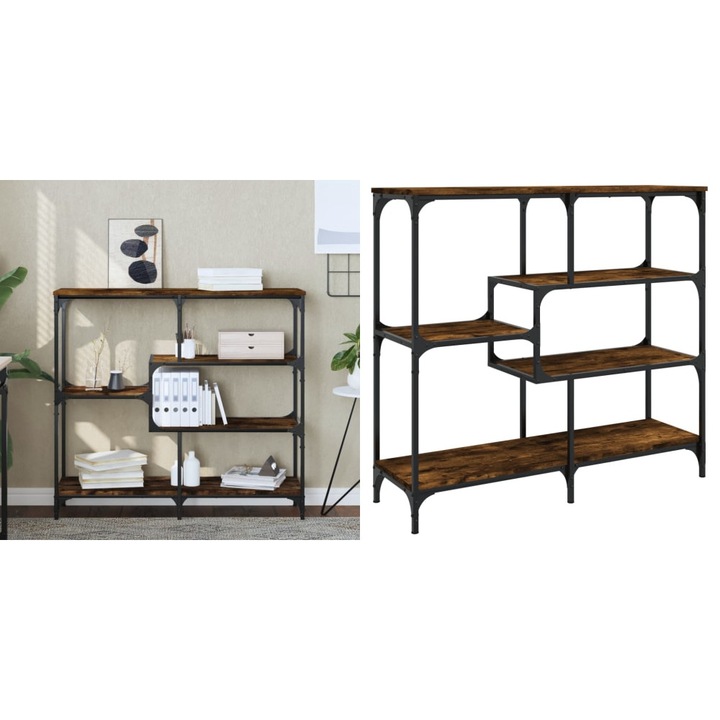 Masuta consola, stejar fumuriu, 103x32x95 cm, lemn prelucrat