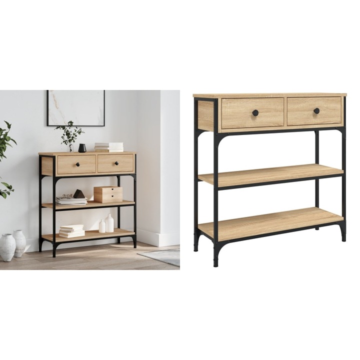 Masuta consola, stejar sonoma, 72, 5x25x75 cm, lemn prelucrat