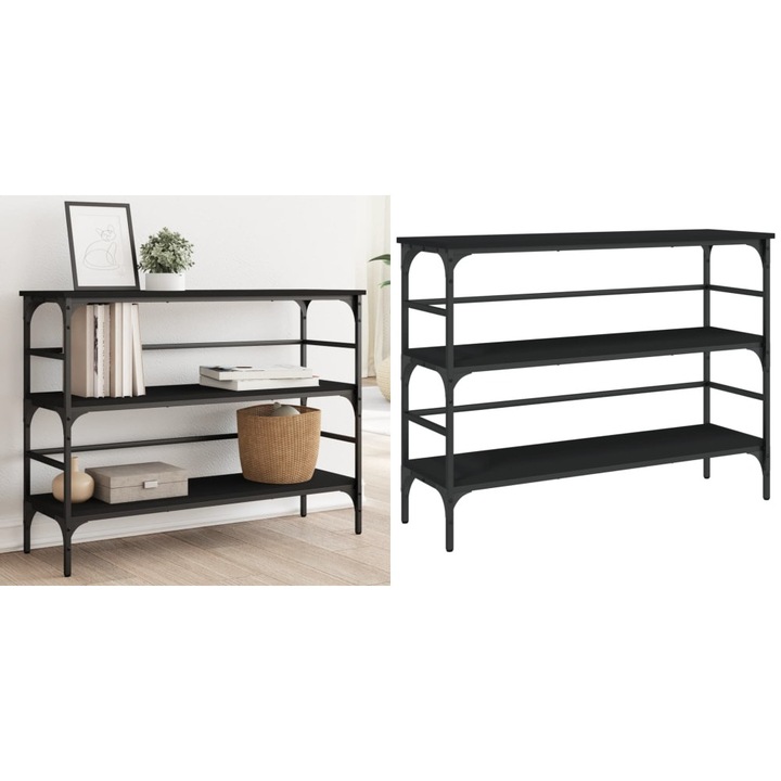 Masuta consola, negru, 100x32x75 cm, lemn compozit