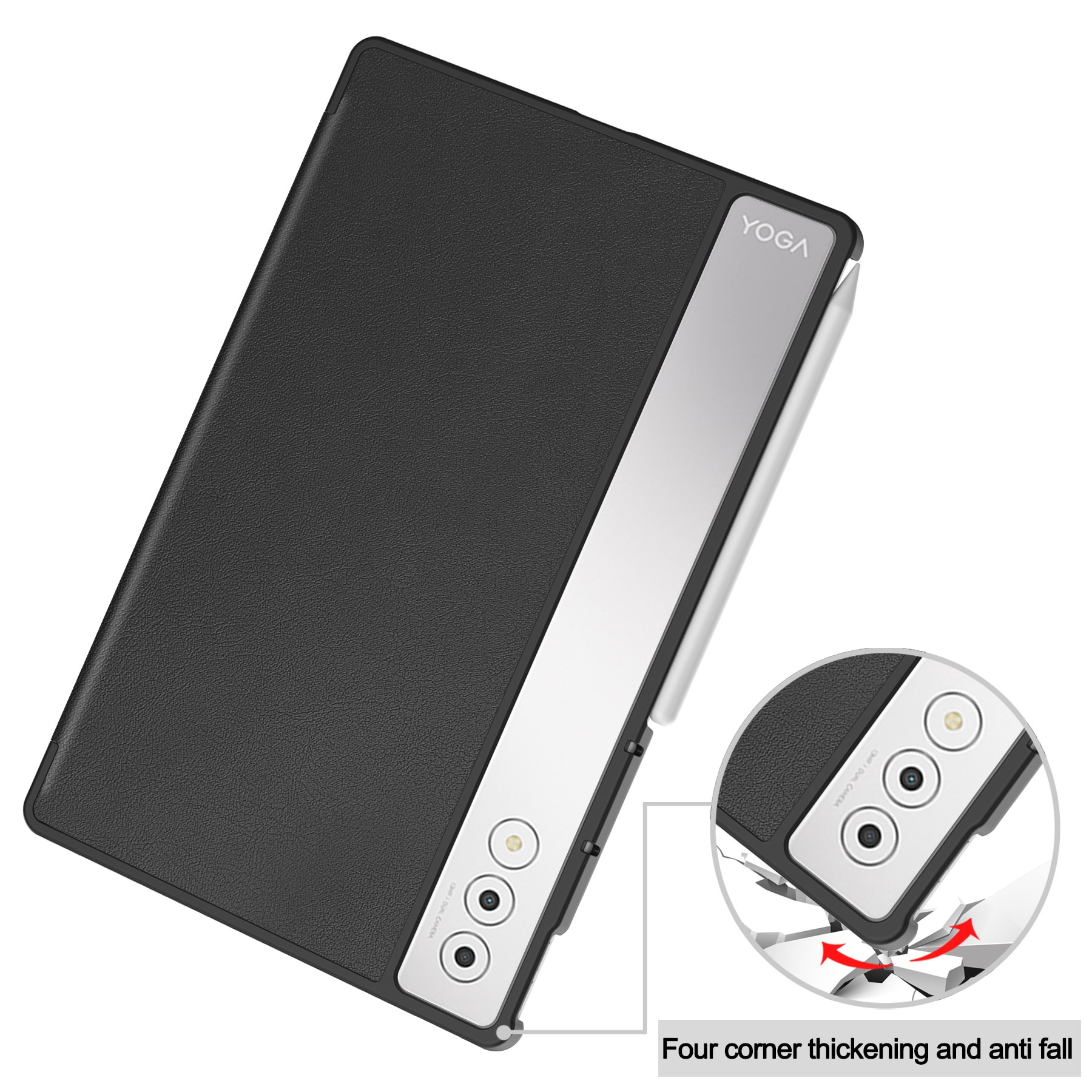 Husa pentru Lenovo Yoga Tab Plus 12.7 inch, gen2, Negru