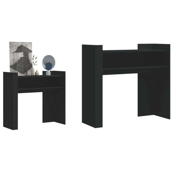 Masuta consola, negru, 100x35x90 cm, lemn prelucrat