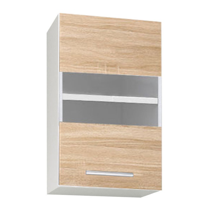 Corp mobilier suspendat PAL bucatarie, BadenMob Germania, 1 usa cu sticla, 40x32x68cm, Sonoma