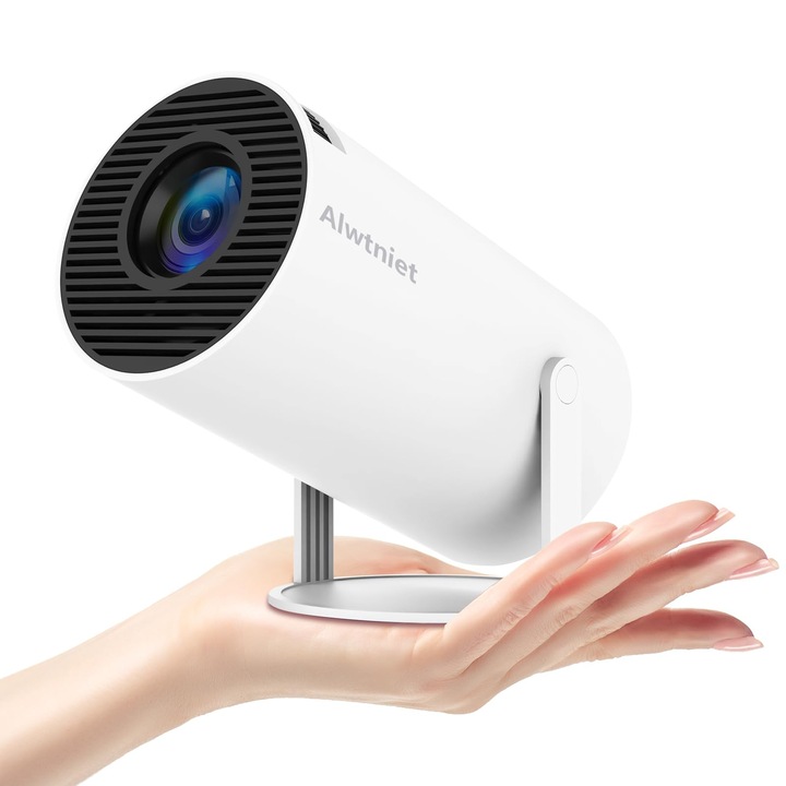 Мини преносим проектор Alwtniet, Wifi6, Android 11.0, 4K 1080P, 16:9