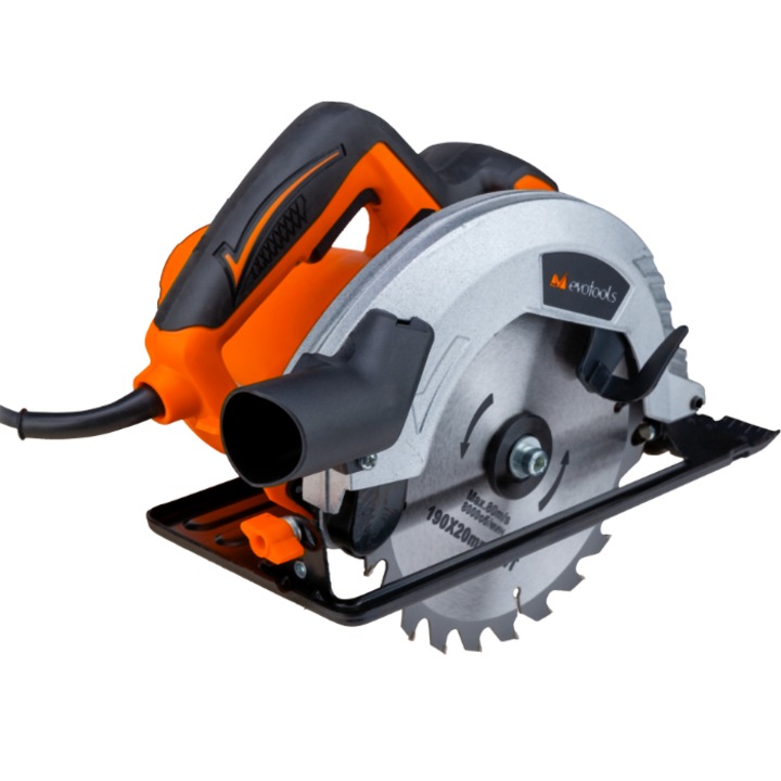 Ferastrau Circular Evotools CS 1600W EPTO 681622, 1600W; diametru disc: 185/190mm, adancime de taiere in lemn: 65mm la 90º / 45mm la 45º