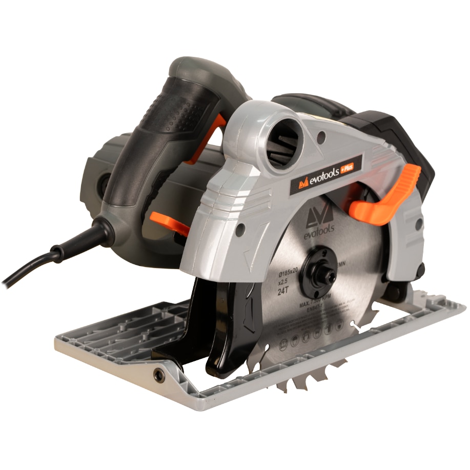 Ferastrau Circular Evotools CS 1400 EPTO PLUS , 1400W; diametru disc 185mm, Adancime de taiere in lemn: 63mm la 90º / 43mm la 45º