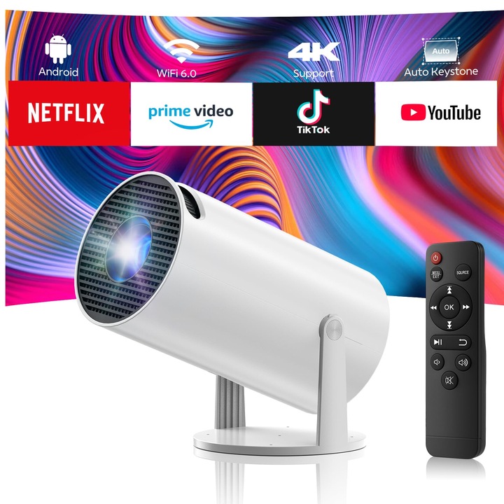 Мини проектор CAMWORLD 4K, 1080P, WiFi 6, Bluetooth 5.0, 16:9