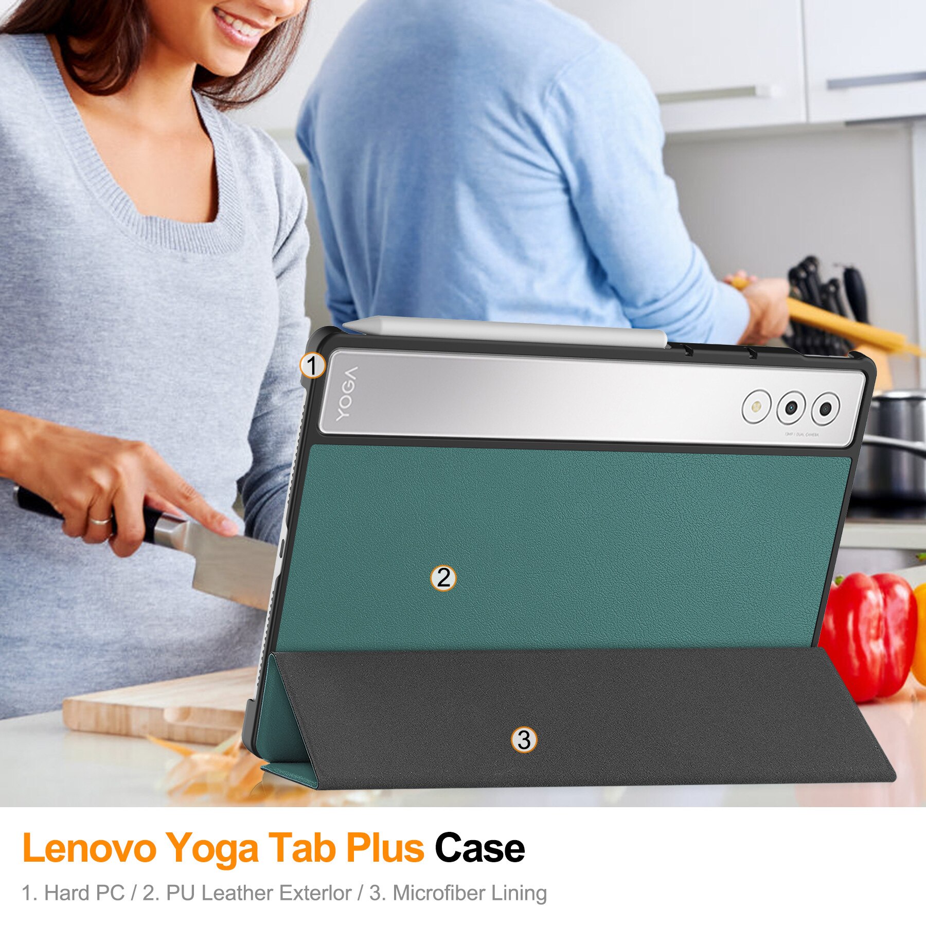 Husa pentru Lenovo Yoga Tab Plus 12.7 inch, gen2, Verde