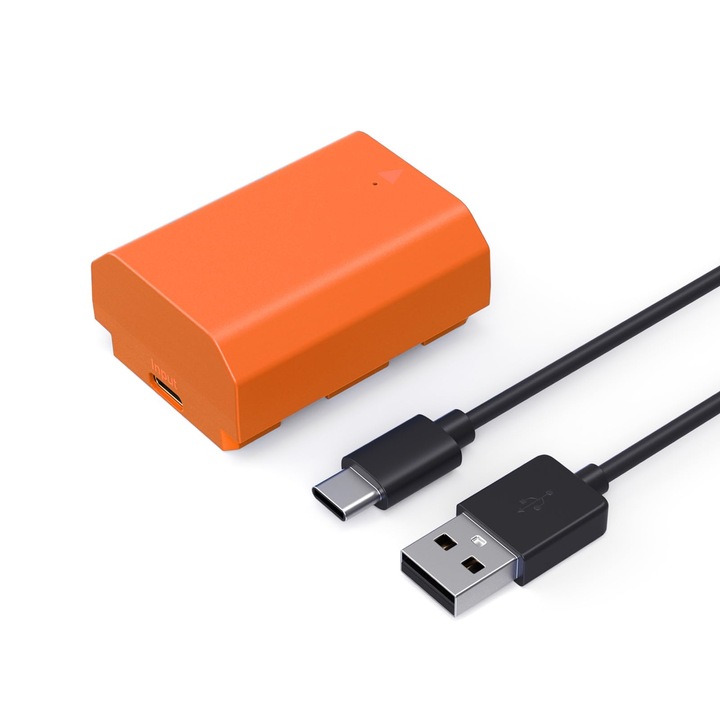 Baterie Smallrig NP-FZ100, 2400mAh, USB-C, portocalie, pentru aparate foto mirrorless
