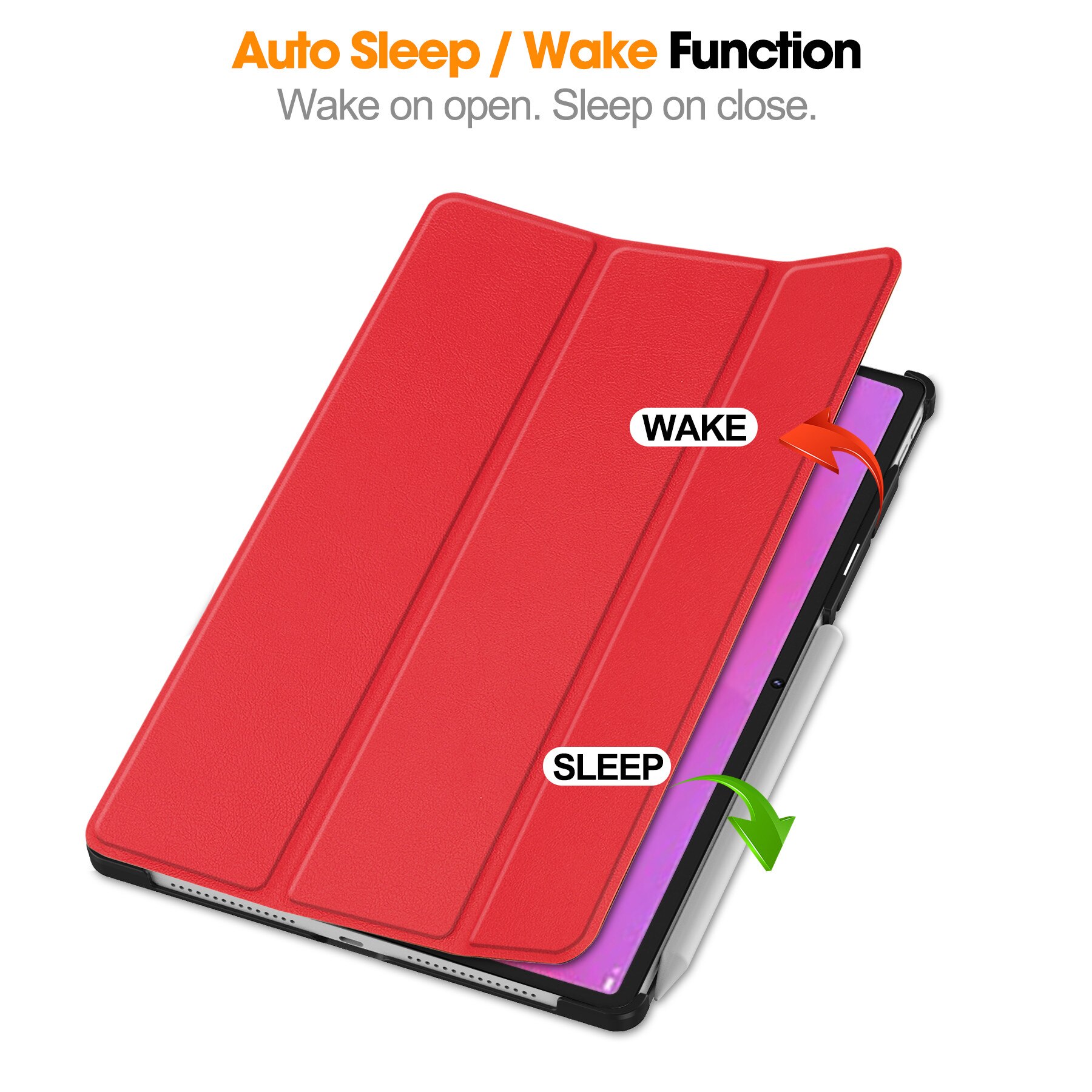 Husa tableta DDOLI Lenovo Yoga Tab Plus 12.7 inch, suport, inchidere magnetica, rosu