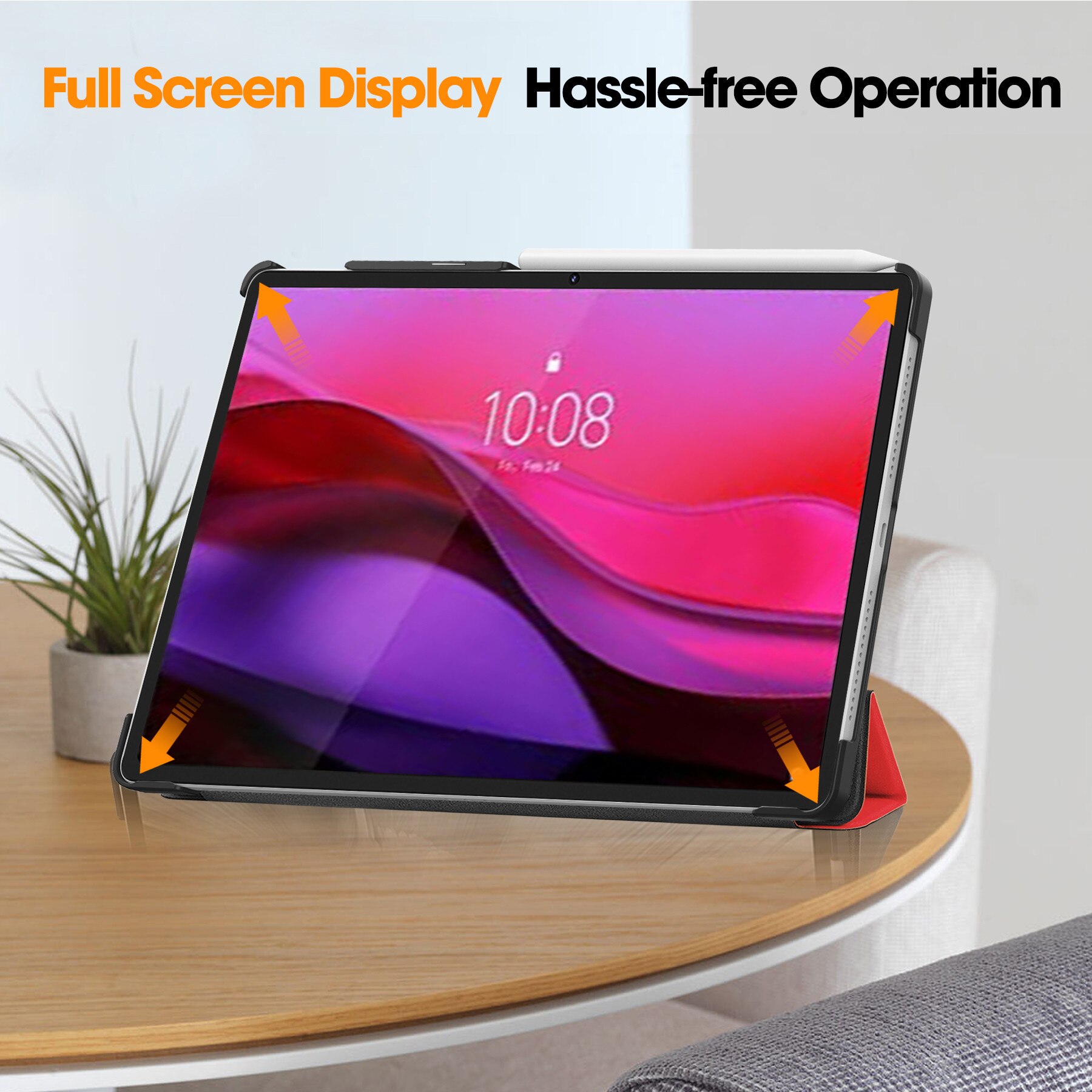 Husa tableta DDOLI Lenovo Yoga Tab Plus 12.7 inch, suport, inchidere magnetica, rosu