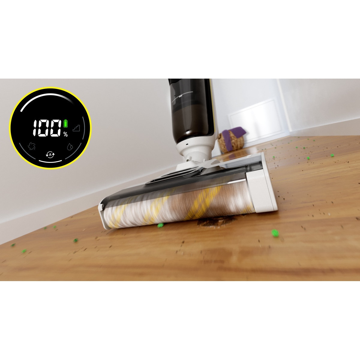 Aspirator vertical cu spalare Karcher FCV 4, 180W, Autonimie 45 min Negru