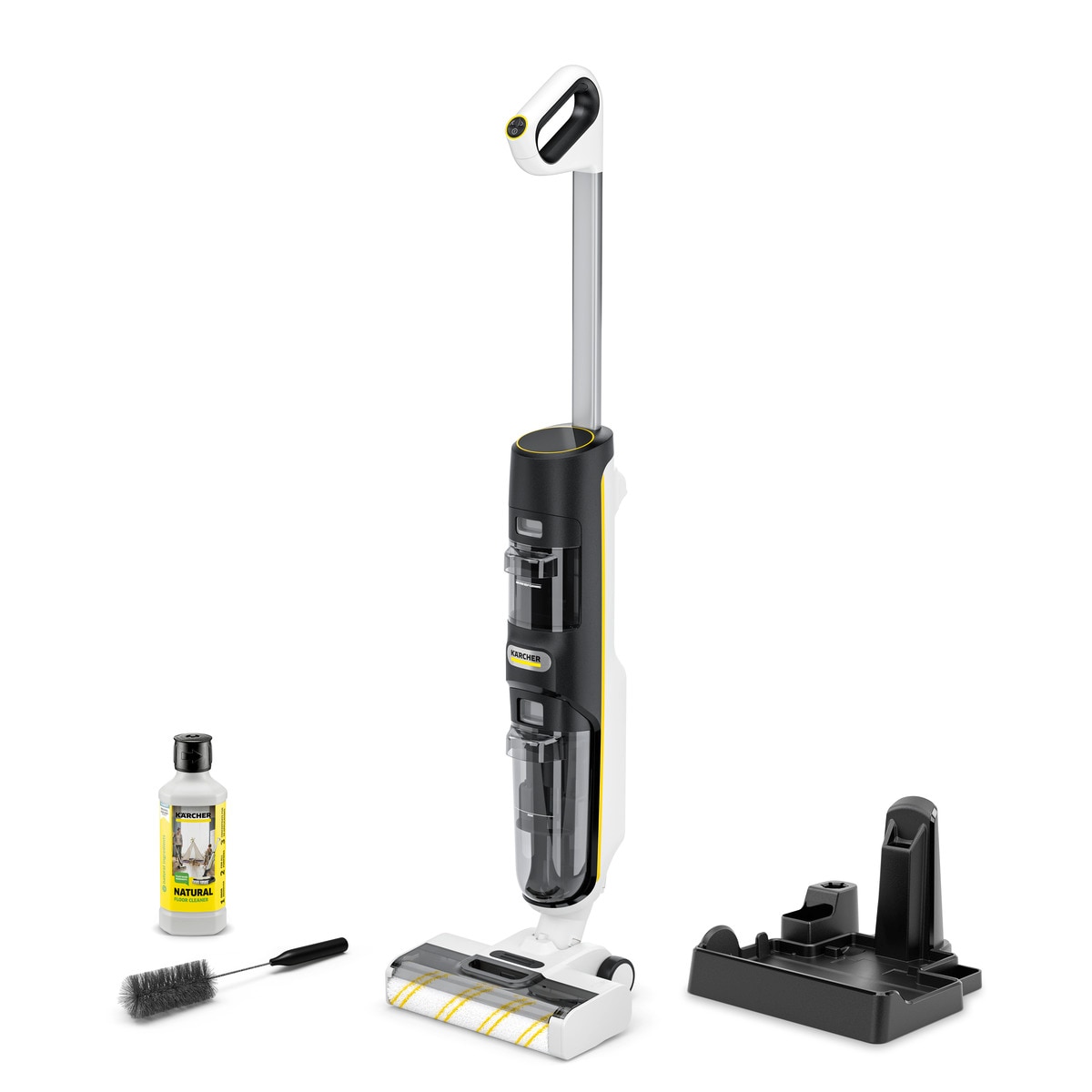 Aspirator vertical cu spalare Karcher FCV 4 Natural N, functie 2 in 1 aspirare si spalare pardoseli, baterie lithium 30 min autonomie, rezervor apa curata 400 ml, ideal gresie, par