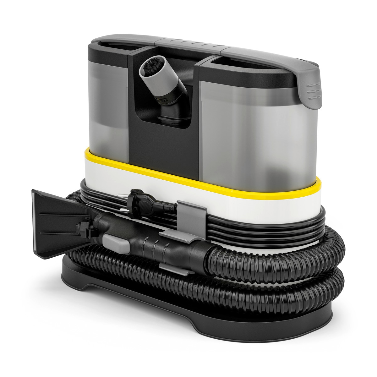 Aspirator cu spalare prin injectie-extractie Karcher SE 2 Spot Care, portabil si compact, sistem spray-extractie pentru pete dificile, rezervor 2 l, curata covoare, canapele, tapiterii si interior auto, igienizare rapida si eficienta