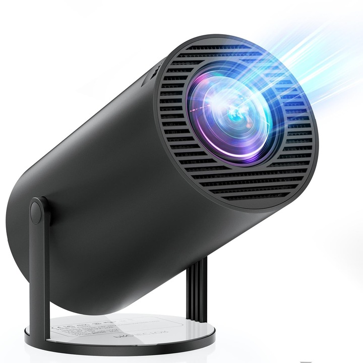 Mini proiector portabil Einyoumily 18000 Lux, suport 4K, rotire 180°, corecție automată trapez, alb