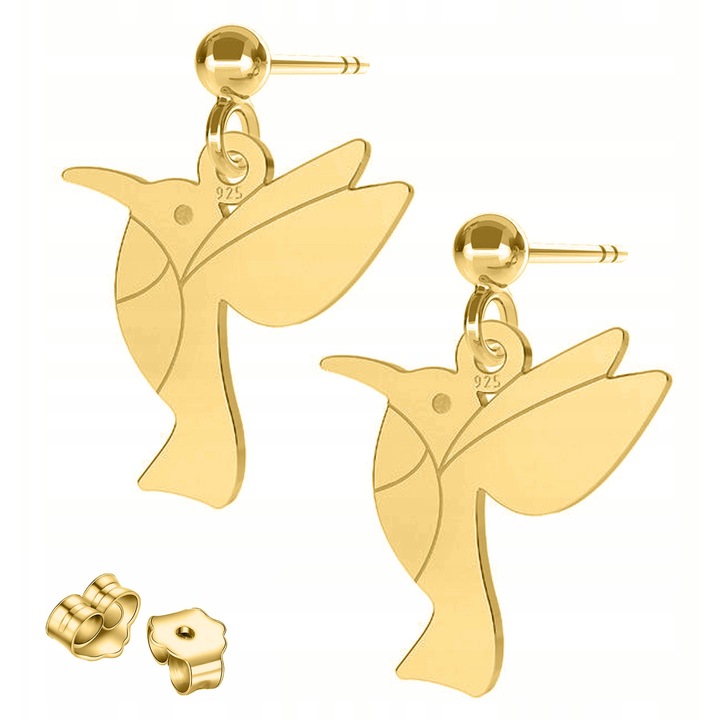 Cercei Dama, Larezo, Argint 925 placat cu aur 585, înălțime pandantiv 19 cm, set cu cutie pentru bijuterii