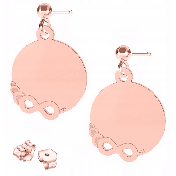 Cercei dama, Larezo, argint 925 acoperit cu roz 750, set cu cutie pentru bijuterii, roz