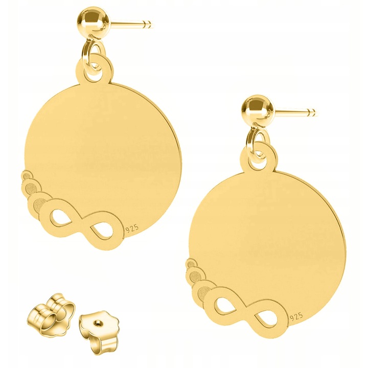 Cercei dama, Larezo, argint 925 placat cu aur 585, înălțime pandantiv 0.8cm, set cu cutie pentru bijuterii