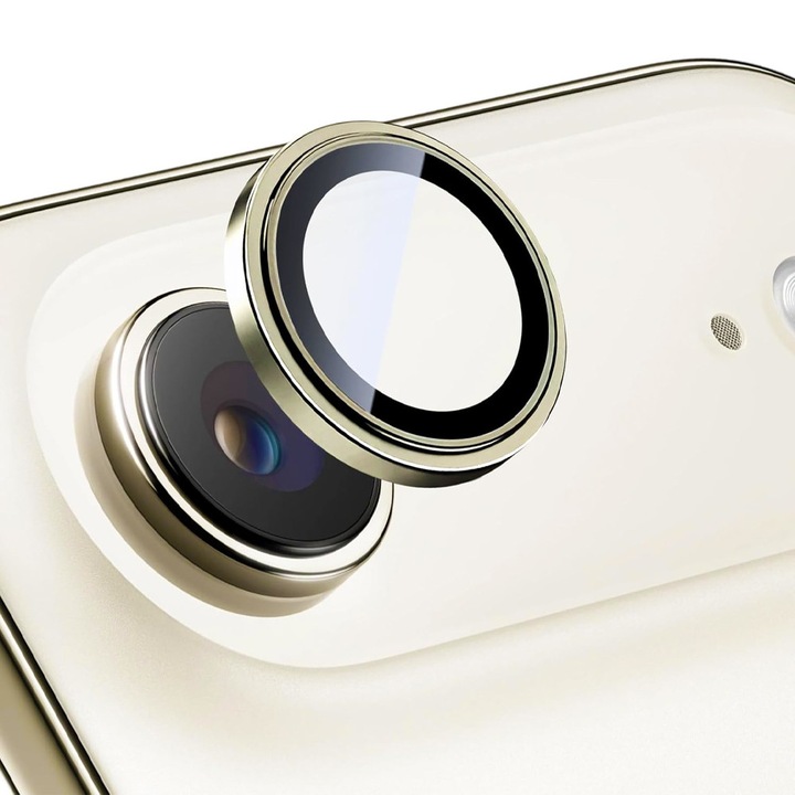 Lencsevédő fólia Apple iPhone Air-hez, törésálló, fémbevonat, HD edzett üveg, egyedi védelem, arany