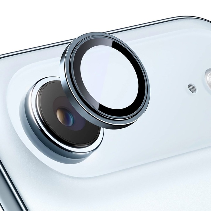 Lencsevédő Fólia Apple iPhone Air-hez, Törésálló, Fémes Bevonat, HD Edzett Üveg, Egyedi Védelem, Szürke