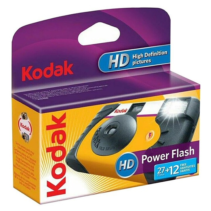 Kodak 3961315 eldobható fényképezőgép, 27 kép, beépített vakuval, gyenge fényviszonyok melletti fényképezéshez