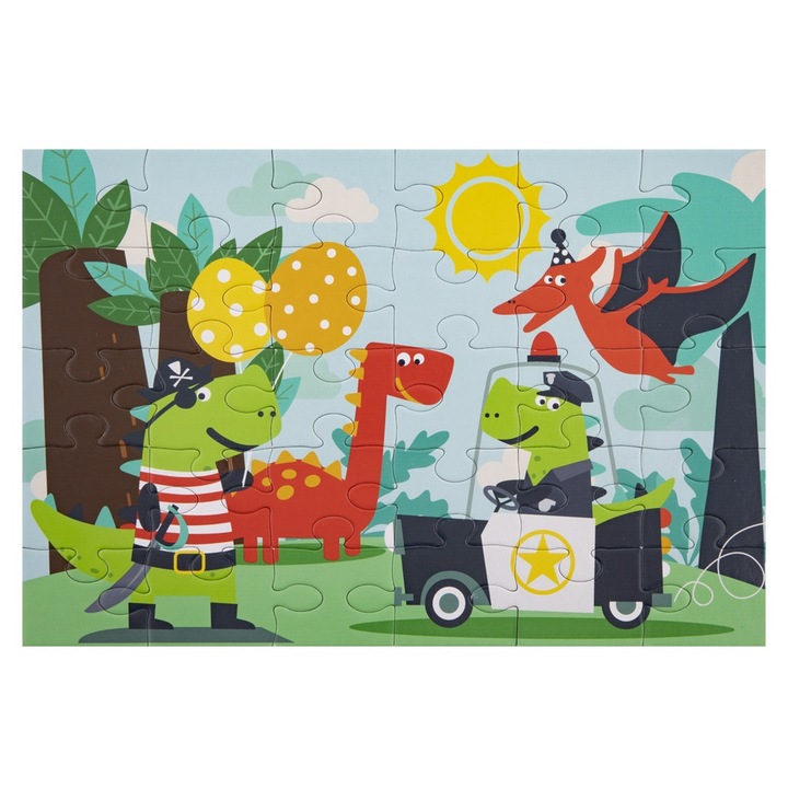Puzzle 30 darabos dino, 29x18cm, Grafix