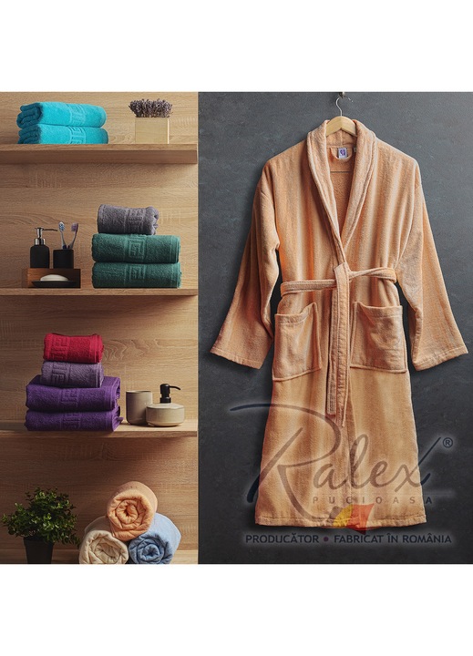 Halat de baie Ralex Pucioasa, bumbac, portocaliu, S/M